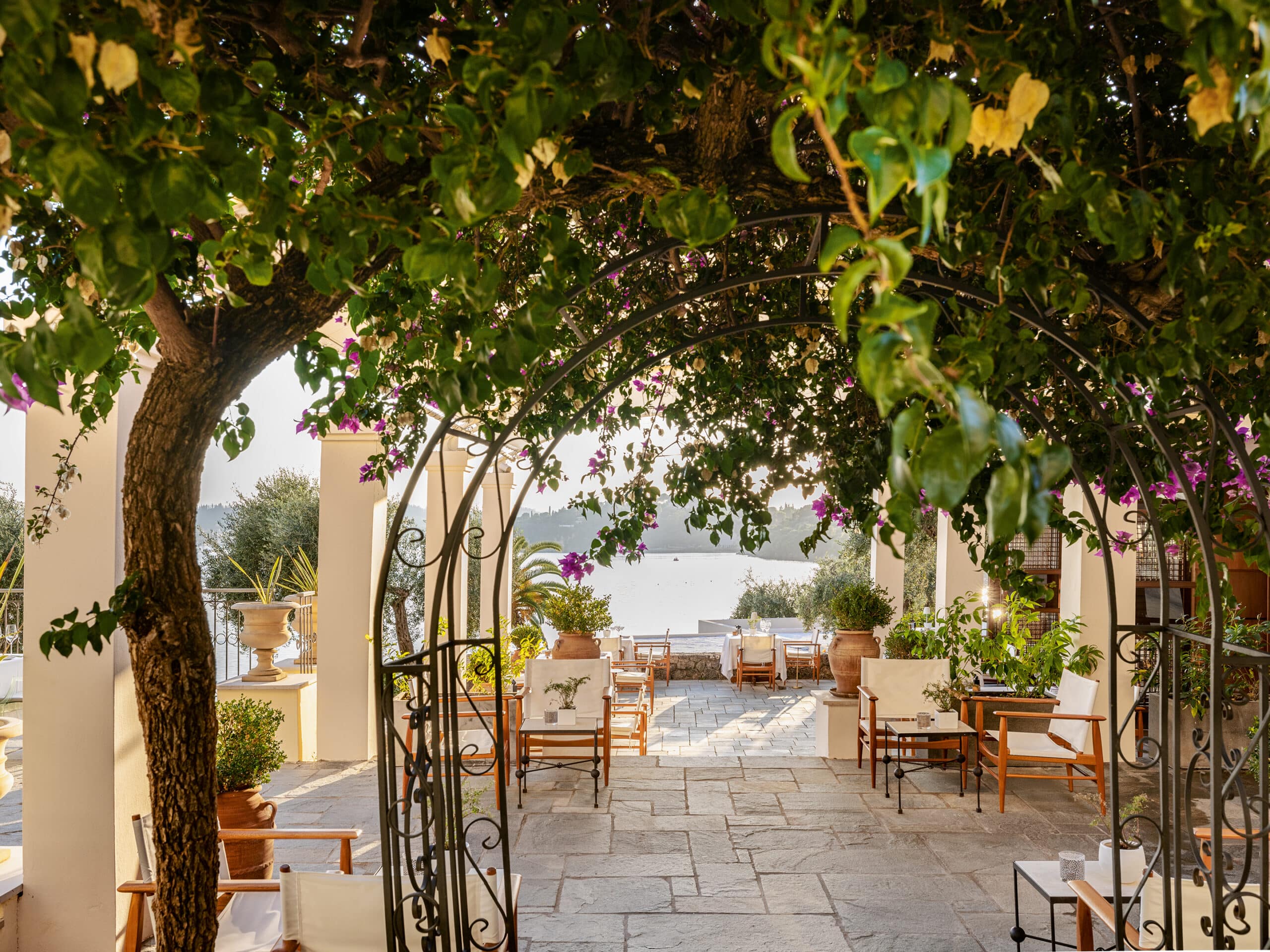 http://Terrasse%20ombragée%20sous%20une%20tonnelle%20fleurie%20avec%20vue%20sur%20la%20mer%20Méditerranée.
