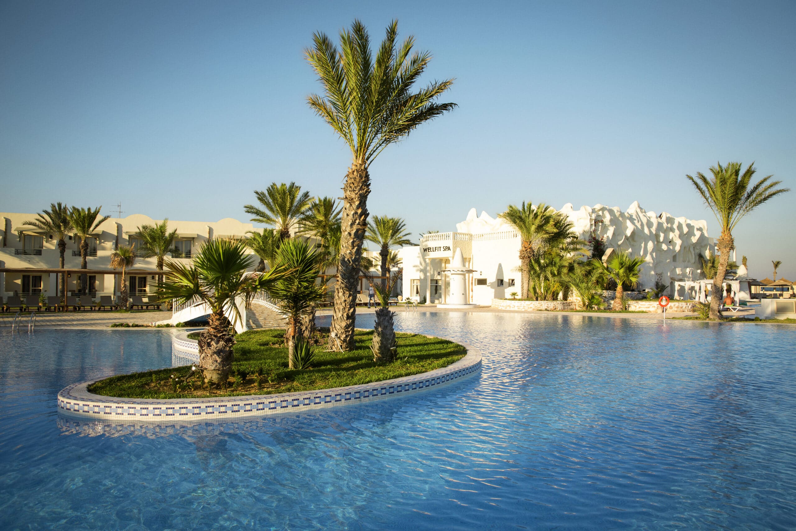 http://Grande%20piscine%20lagon%20entourée%20de%20palmiers%20avec%20spa%20en%20arrière-plan.