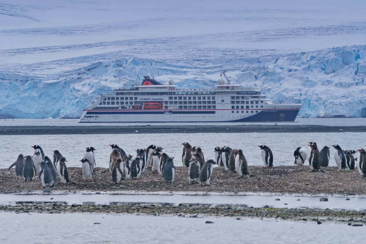 http://Colonie%20de%20manchots%20avec%20navire%20d’expédition%20devant%20un%20glacier%20en%20Antarctique